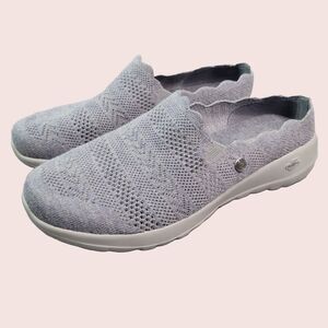 Skechers Go Lounge Walk Comfort Knit Shoes Slip On Women Size 8 Gray Blue